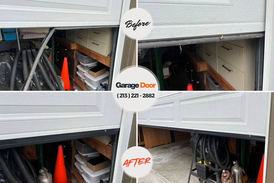Before and after: garage door repair Dorothy, NJ